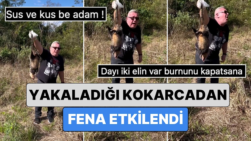 Kokarca Yakaladığı Anları Paylaşan Bir Adam Kokudan Biraz Fazla Etkilenince Ortaya Güldüren Görüntüler Çıktı