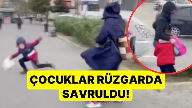 Lodos İnsanları Sürükledi: Okula Giden Çocuklar Rüzgarda Savruldu