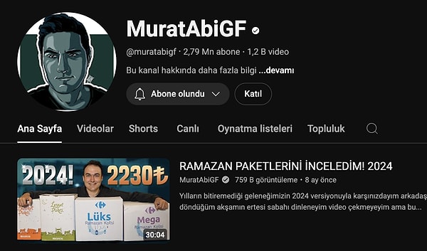 YouTube'da da 2.8 milyon abonesi var.