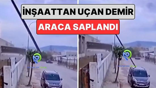 Fırtınadan Korkutan Görüntüler Gelmeye Başladı: Bursa'da İnşaattan Uçan Demir Bir Araca Saplandı