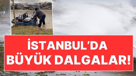 Kadıköy'de Şiddetli Lodos Büyük Dalgalara Neden Oldu: Metrelerce Yüksekliğe Ulaştı!