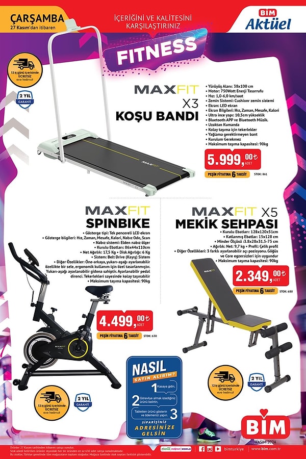 MaxFit X3 Koşu Bandı 5.999 TL