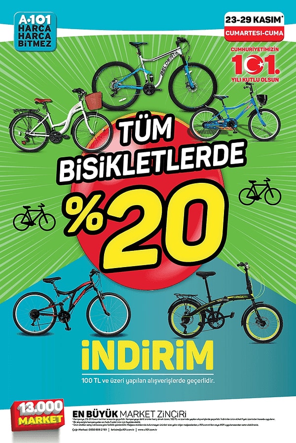 Tüm Bisikletlerde %20 İndirim