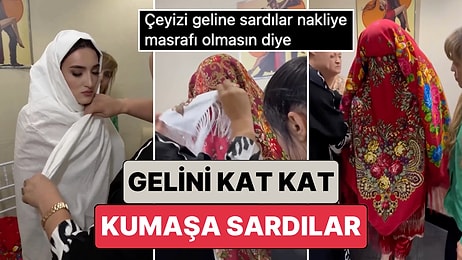 Gelinin Kat Kat Kumaşla Sarıldığı İlginç Geleneği İzlerken Nefesiniz Daralacak