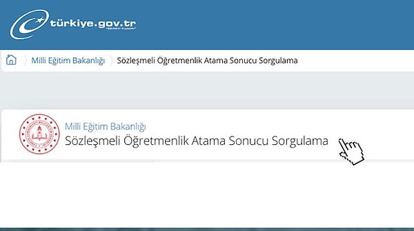 Öğretmenlik Atama Tercih Sonuçları Sorgulama Ekranı