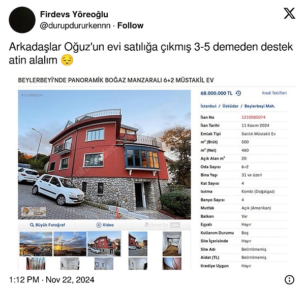 68 milyon TL'ye satışa çıkarılan evi goygoy malzemesi yapan Yaprak Dökümü izleyicilerinden güldüren yorumlar geldi.