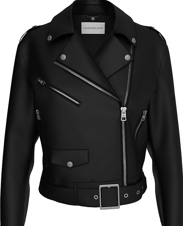 Calvin Klein CLASSIC FAUX LEATHER BIKER Deri Ceket Kadın