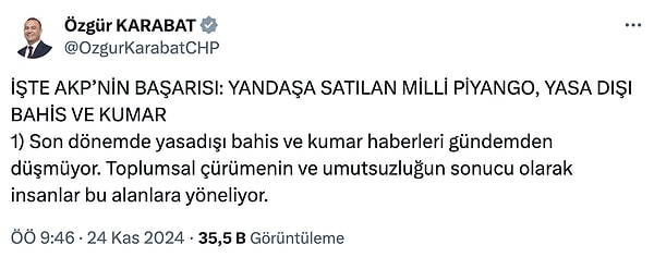 Özgür Karabat'ın Milli Piyango ve Demirören ailesini hedef aldığı Twitter paylaşımları 👇🏻