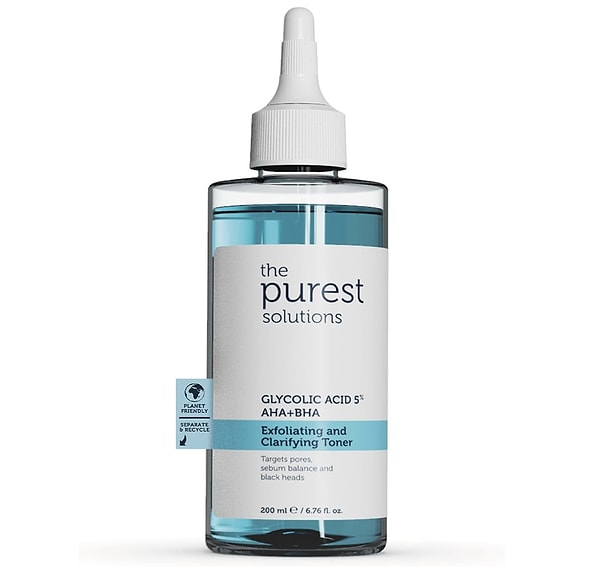 8. The Purest Solutions, Canlandırıcı ve Gözenek Sıkılaştırıcı Tüm Ciltler için Glikolik Asit Tonik 200 ml