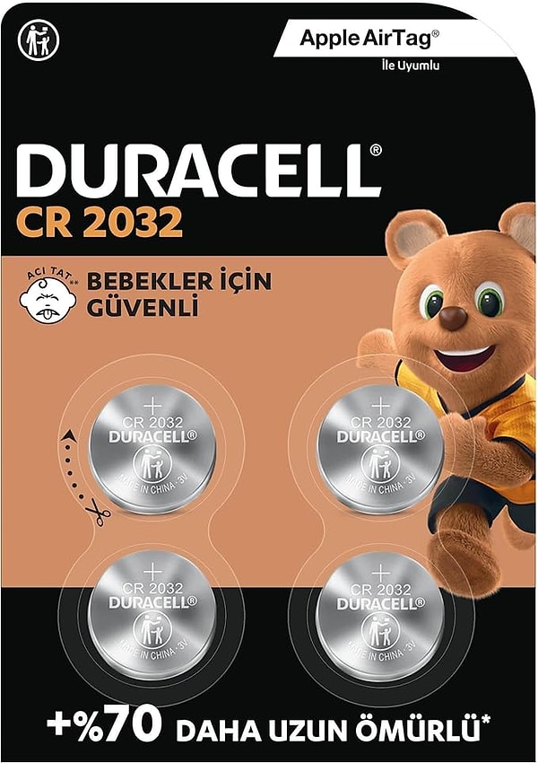 Duracell CR2032 Lityum Düğme Piller (4’lü Paket)