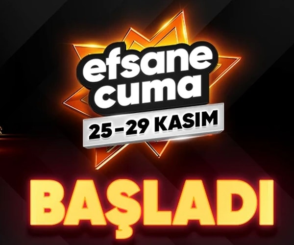 İşte beklenen an geldi: Efsane Cuma! 25 ve 29 Kasım tarihleri arasında geçerli olacak bu özel indirimler, sevdiğiniz markaların en düşük fiyat garantisiyle birçok ürünü cazip fiyatlarla sunuyor.