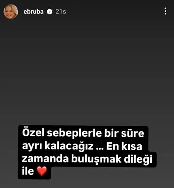 İşte, Ebru Baki'nin yaptığı ayrılık paylaşımı👇