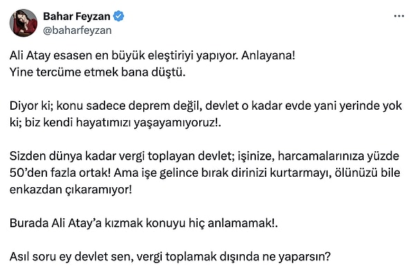 Ali Atay'ı savunanlar da vardı.