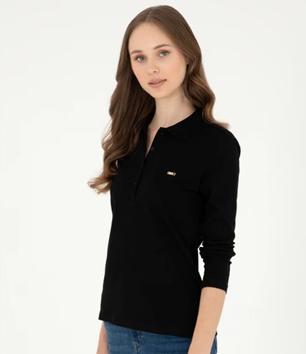 4. U.S. Polo Assn. Kadın Siyah Sweatshirt