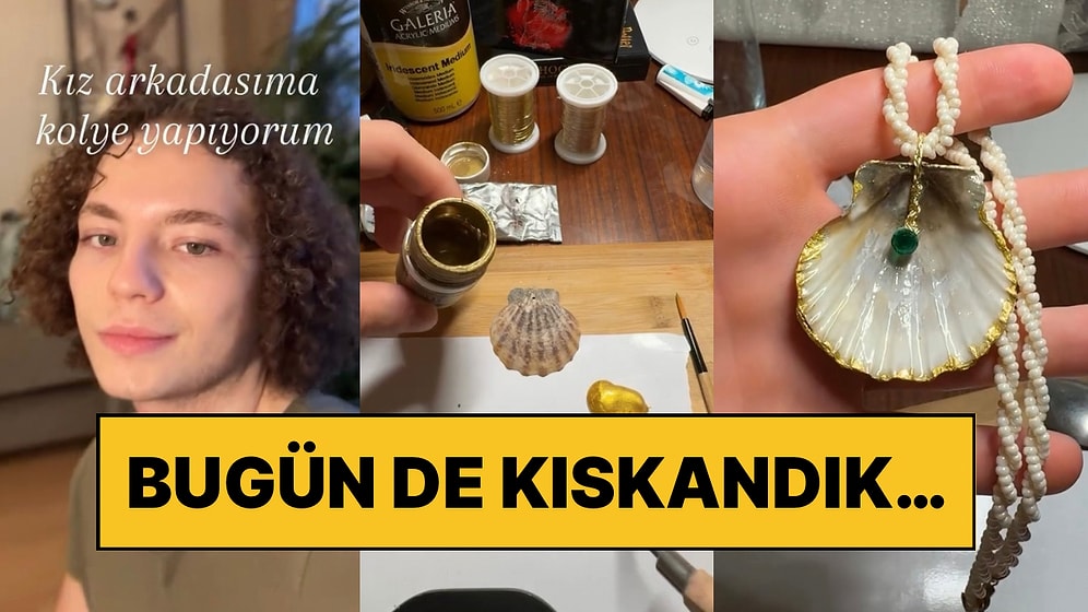 Biz Dünyayı Seyretmeye Gelmişiz: Kız Arkadaşına Kendi Elleriyle Kolye Yapan Genç Beğenileri Topladı