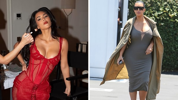 Biliyorsunuz ki Kim Kardashian da gebeliğinin kaçıncı ayında olursa olsun fiziğini ön plana çıkaran kıyafetleriyle caddelerde salınmayı pek seven ünlülerimizden biriydi👇