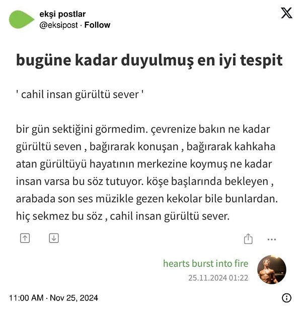 Ekşi Postlar tarafından yapılan X paylaşımına katılanlar da oldu, itiraz edenler de! 👇