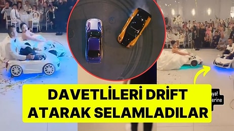 Japon Gelin-Damattan Düğün Salonuna 'Tokyo Drift' Girişi! Davetlileri Drift Atarak Selamladılar