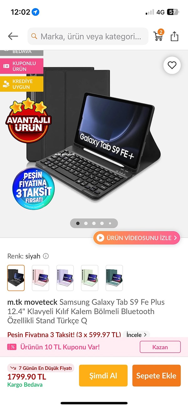 Ürünün açıklamasında bunun bir klavyeli kılıf olduğu belirtilse de görsel yanıltıcı bulundu.