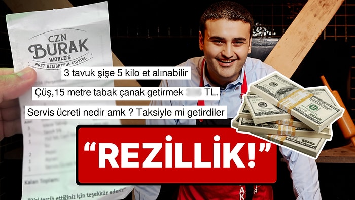 Yine Adisyonla Patladı: CZN Burak'ın Restoranında Gelen Uçuk Hesap Sinirleri Fena Hoplattı!