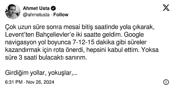 "Yoksa 3 saati bulacaktı" diyen kişinin isyanına gelin beraber kulak verelim.