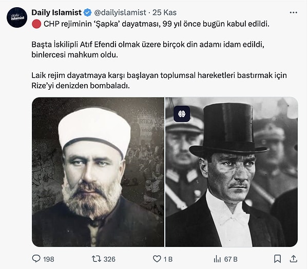 Twitter'da şeriat yanlısı paylaşımlar yaptığı iddiasıyla zaman zaman gündem olan 'Daily İslamist' isimli sayfanın 200 binin üzerinde takipçisi bulunuyordu.