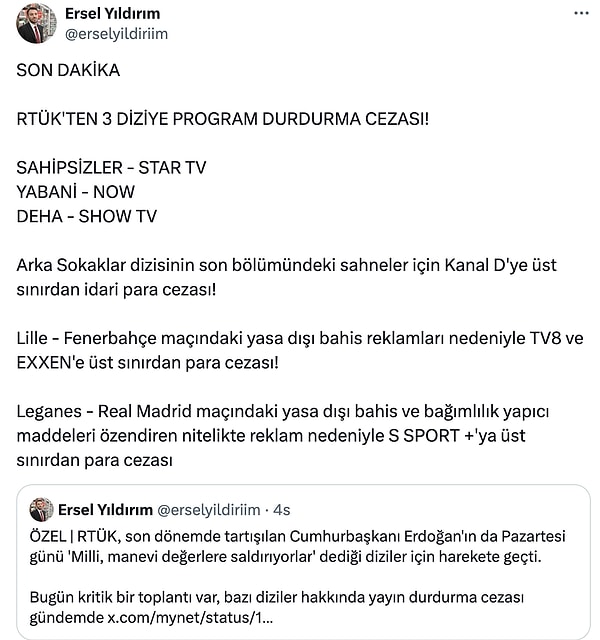 Ersel Yıldırım'ın paylaşımı: