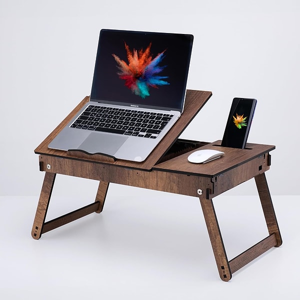 Vigo Wood Katlanır Ayaklı Ayarlanabilir Laptop Sehpası