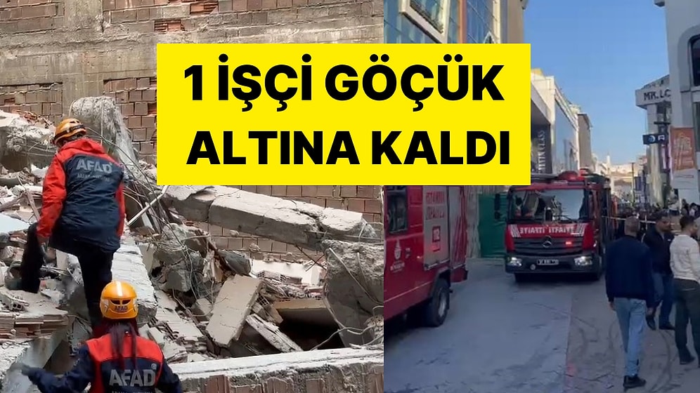 Korku Dolu Anlar: 4 Katlı Binada Çökme Meydana Geldi: 1 İşçi Göçük Altında Kaldı