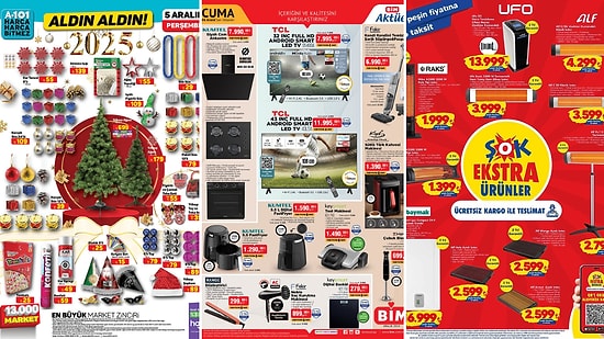 İndirim Günleri Başlıyor! 30 Kasım - 6 Aralık Haftasında A101, BİM ve ŞOK Aktüel Ürünler Listesinde Ne Var?