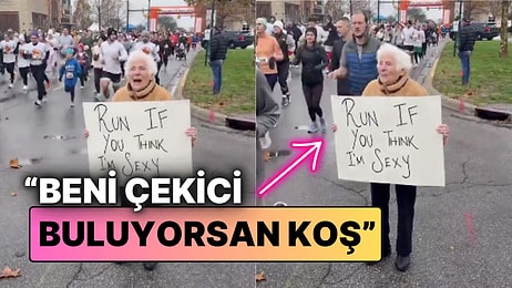 Gününüze Pozitiflik Katacak: Yaşlı Teyzeden Koşucuların Motivasyonunu Artıran Pankart