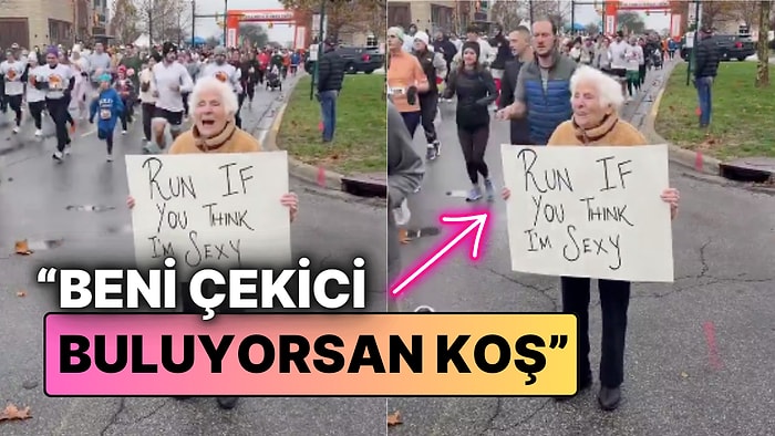 Gününüze Pozitiflik Katacak: Yaşlı Teyzeden Koşucuların Motivasyonunu Artıran Pankart