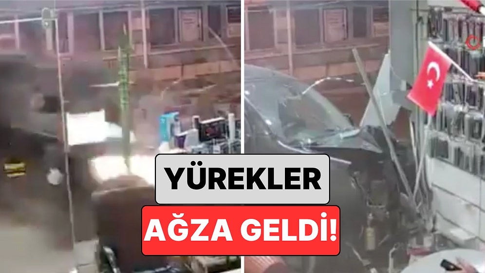 Yürekler Ağza Geldi: Rize'de Kontrolden Çıkan Araç Bir Dükkana Daldı