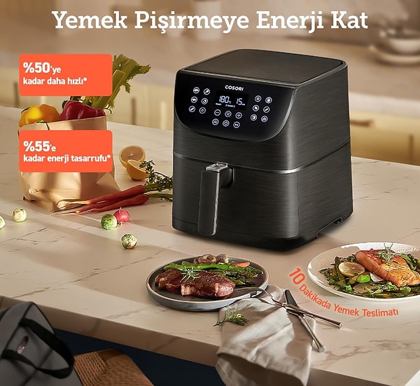 7. COSORI Airfryer Sağlıklı ve Verimli 5,5 L Sıcak Hava Fritözü