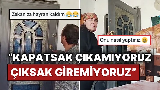 Çelik Kapıyı Kendileri Değiştirmek İsteyen Çift, Kapıyı Ters Taktı: "Kapatsak Çıkamıyoruz Çıksak Giremiyoruz"