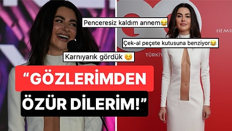 Türlü Şeye Benzetildi: GQ Gecesinde Beyazlara Bürünen Nesrin Cavadzade'nin Dekolteli Elbisesi Sınıfta Kaldı!