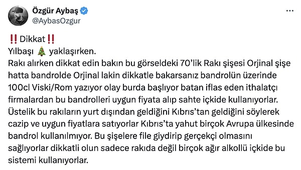 Aybaş, bandrollere dikkatle bakılması gerektiğini şu şekilde anlattı 👇