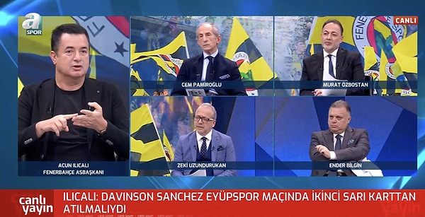 Gündeme dair dikkat çekici açıklamalarda bulunan ve yayının başlarında Eyüpspor maçında hakemin dört fahiş hatası olduğunu dile getiren Ilıcalı, ''Bu hataların ikisi Galatasaray, ikisi de Eyüpspor'un lehine'' dedi ve sözlerine şu şekilde devam etti👇