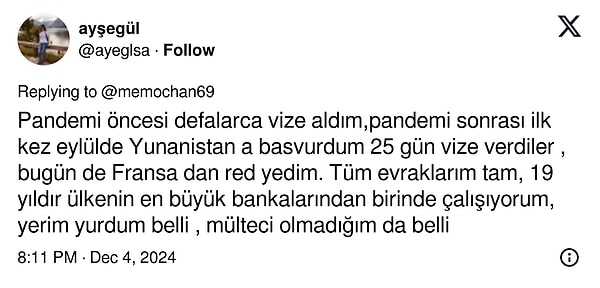 Vize sorununun ise pandemi ile arttığını düşünüldü. 👇