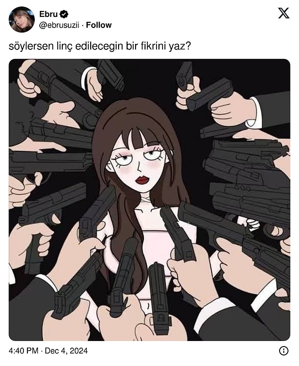 Bir kullanıcı da "Söylersen linç edilebileceğiniz bir fikrinizi yazın" diyerek yepyeni bir tartışmanın fitilini ateşledi.