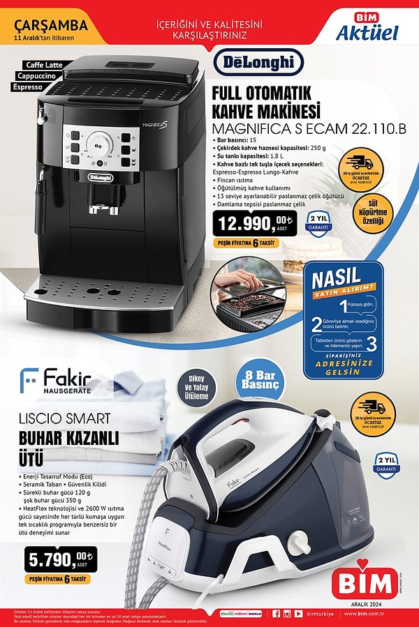 Delonghi Full Otomatik Kahve Makinesi 12.990 TL