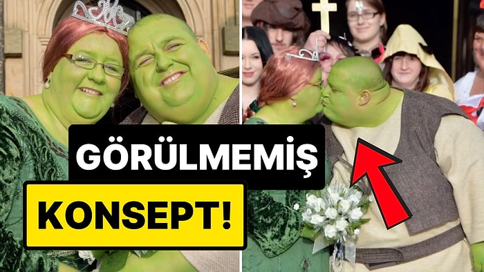 Shrek Konseptiyle Düğün Yaparak Aşklarını Taçlandıran Çiftin İç Isıtan Hikayesi