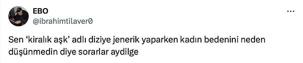 Cıstak parçasının yapımcısı İbrahim Tilaver, Aydilge'nin geçtiğimiz günlerde yaptığı eleştiri sonrasında Aydilge'yi Kiralık Aşk dizisinin jeneriği üzerinden eleştirmeye çalıştı.