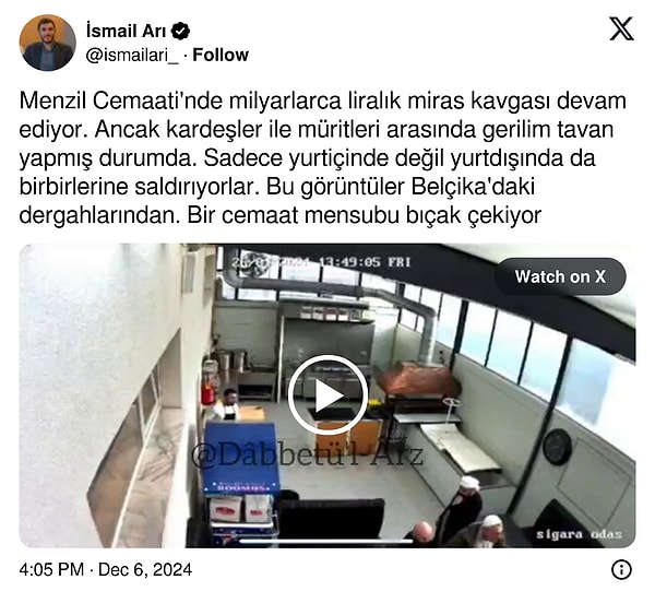 Söz konusu görüntüleri gazeteci İsmail Arı, X hesabından paylaştı.