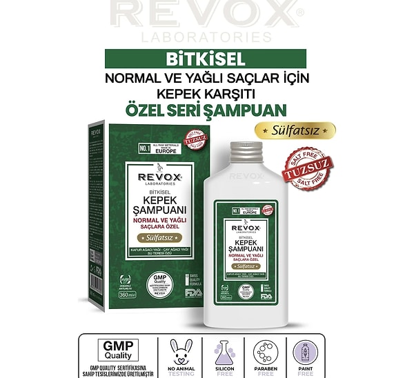 2. Revox Bitkisel Kepek Şampuanı - Tuzsuz ve Sülfatsız