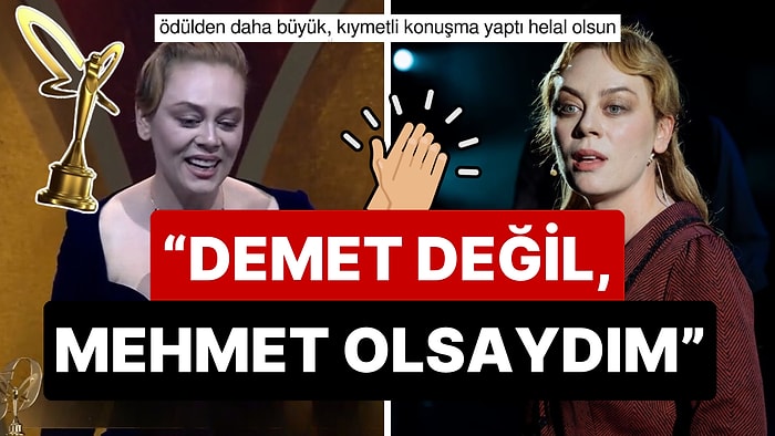 En İyi Kadın Oyuncu Seçilen Demet Evgar'ın Kadın Olmak Üzerine Yaptığı Ödül Konuşması Tokat Gibi Çarptı!