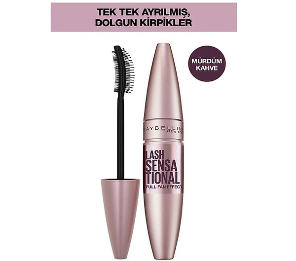 Lash Sensational Maskara, mürdüm kahve formülü ve özel yelpaze etkili fırçası sayesinde en kısa kirpikleri bile mükemmel şekilde yakalar.