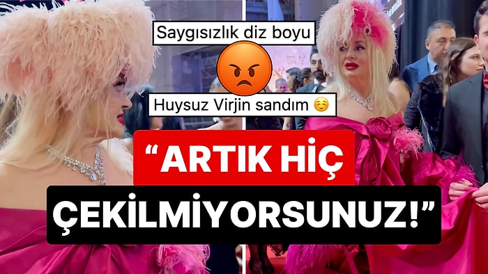 Banu Alkan'ın Altın Kelebek Kırmızı Halısında Poz Verirken Arkasındaki Bir Genci Fırçalaması Tepki Çekti!