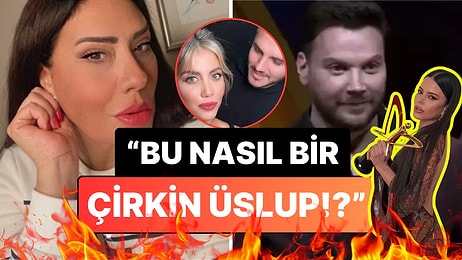 Işın Karaca Altın Kelebek'te Simge'yi Anons Ederken Yersiz Wanda Nara Şakası Yapan Sinan Akçıl'a Fena Patladı!