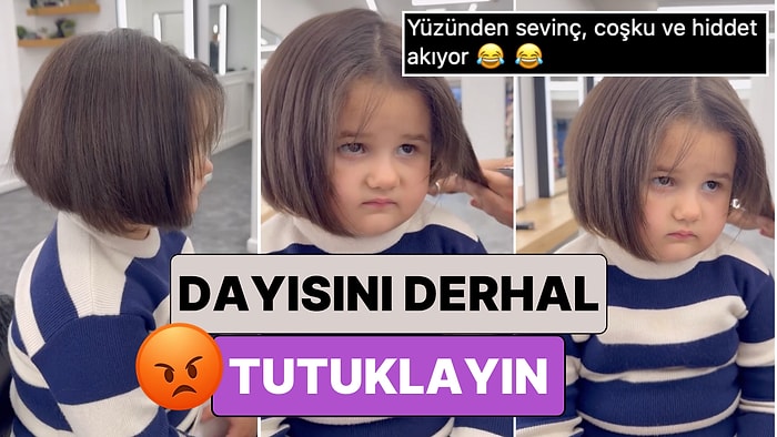 Dayısı Tarafından Saçları Kestirilen Miniğin Yeni Saç Modeli Karşısında Yaşadığı 'Mutluluk' İçinizi Isıtacak